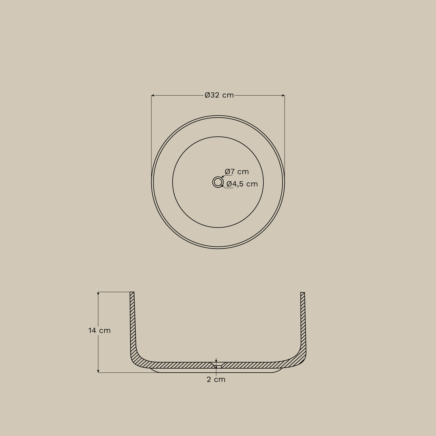 Conjunto de mueble de baño en madera de teca Bradley, medidas