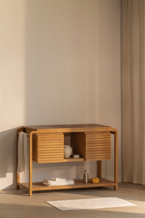 Conjunto de mueble de baño en madera de teca Bradley