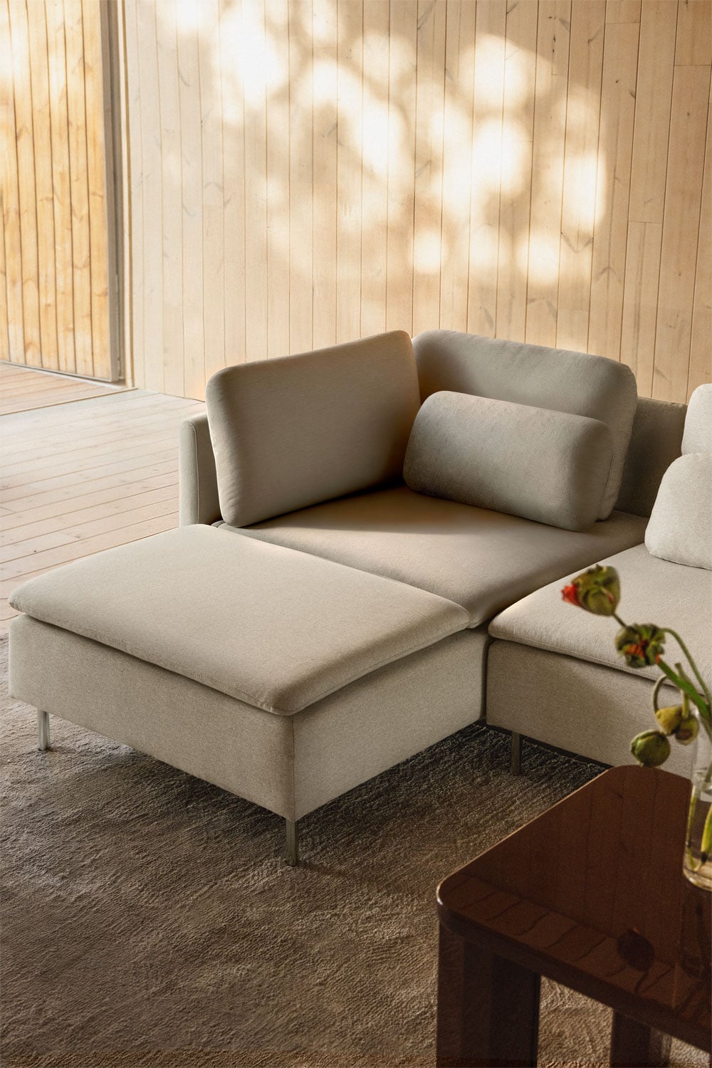 Módulo Chaise Longue Izquierdo Oriol Beige para Sofá Modular Nórdico