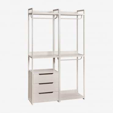 Armario Modular Abierto De 2 Piezas Con Cajones En Hierro Velunis Blanco Gardenia - Sklum