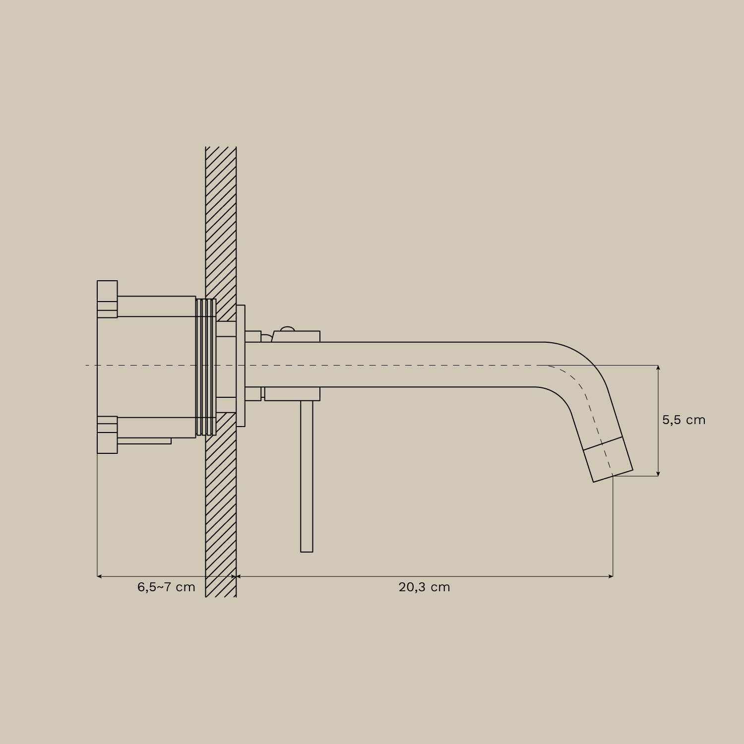 Conjunto de mueble de baño suspendido en madera de teca Georgy, medidas