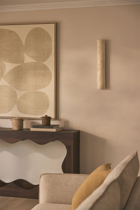 Aplique de pared LED ↑60 cm en travertino Davise