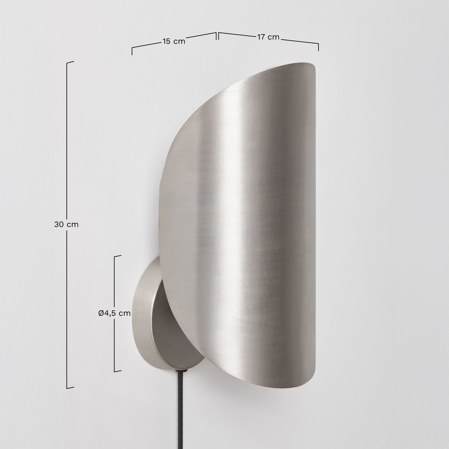 Aplique de pared en hierro Canby, medidas