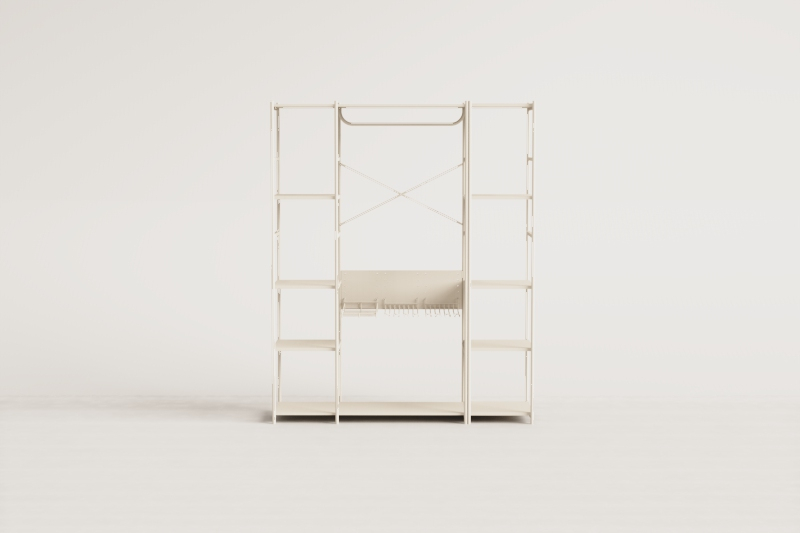 Armario modular abierto de 2 piezas con estantería en hierro Elviah