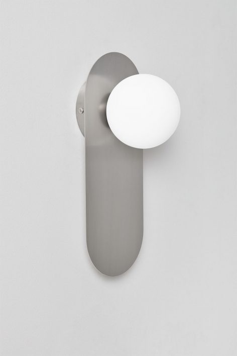 Aplique de pared para baño en acero inoxidable y cristal Nacariel