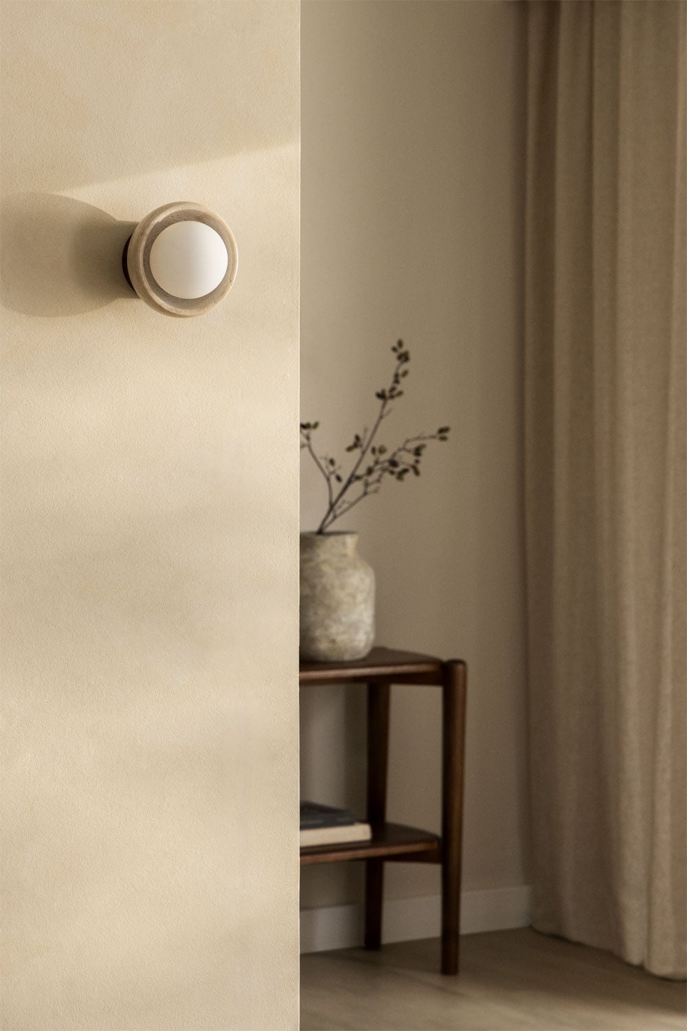 Aplique de pared con pantalla redonda