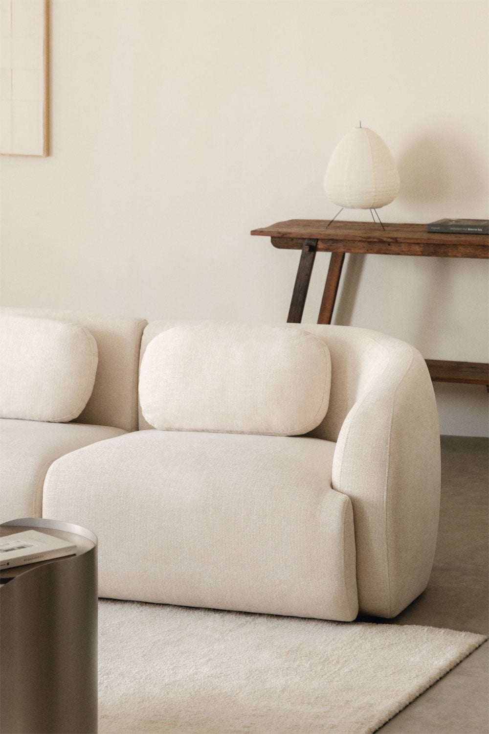 Módulo Esquinero Derecho para Sofá Modular Marrakech en Chenilla Beige