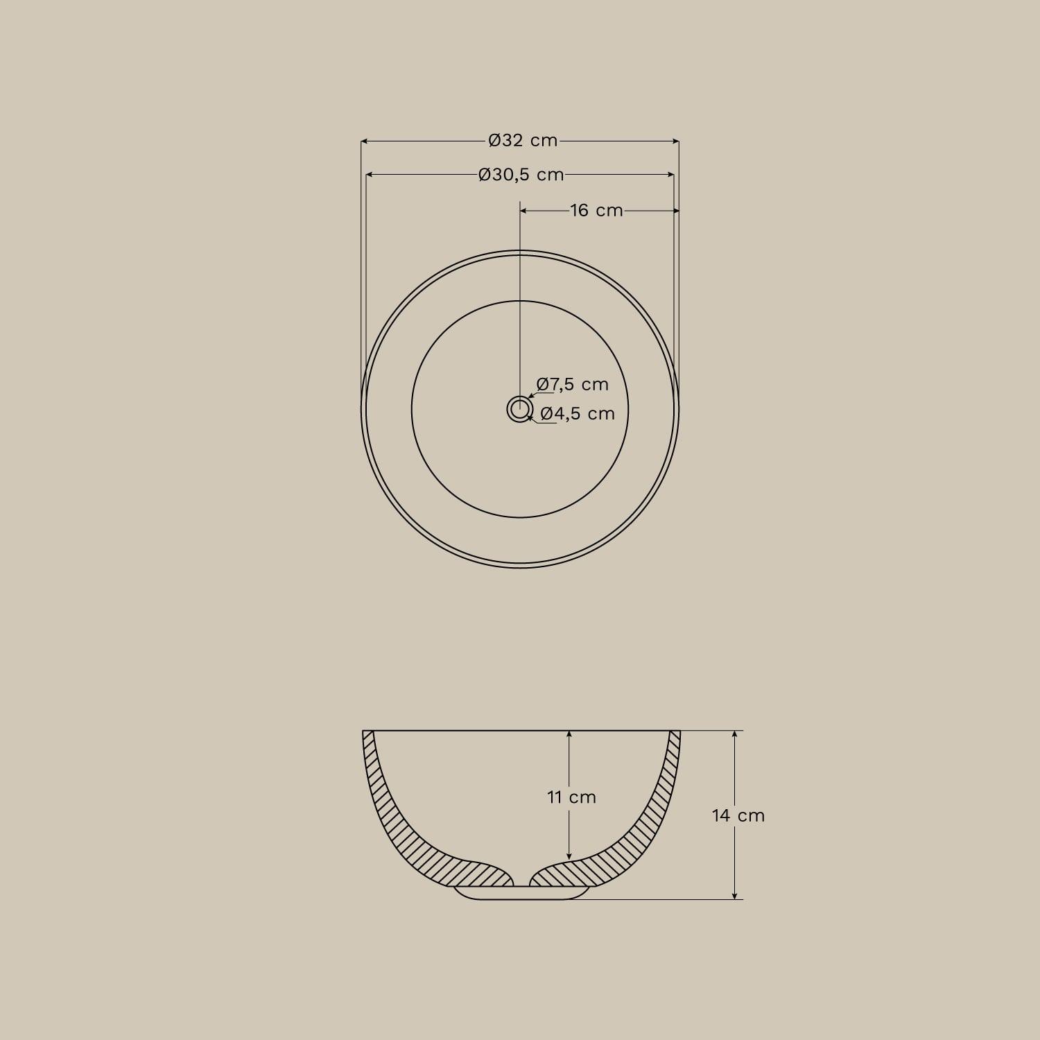 Conjunto de mueble de baño 130x45 cm suspendido en madera de teca Neill, medidas