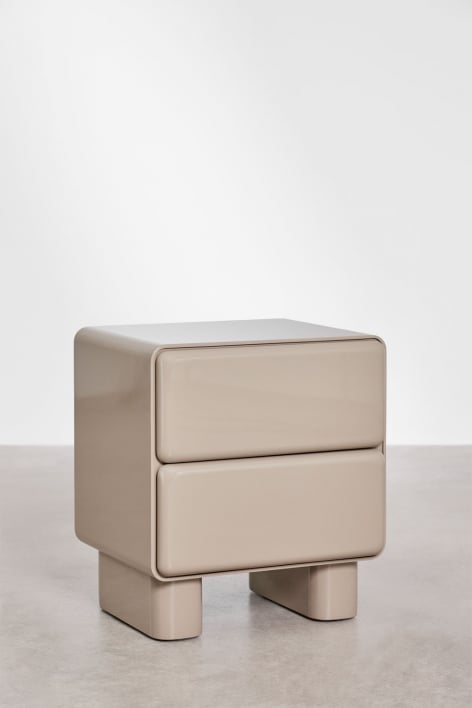 Pack de 2 mesitas de noche rectangulares con dos cajones en MDF Sheila