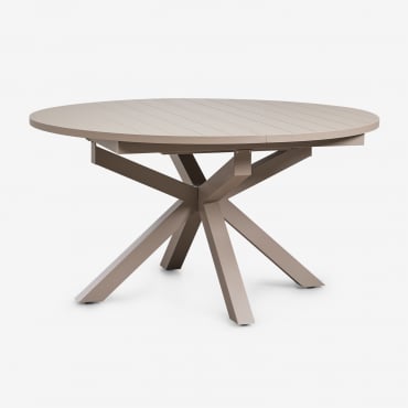 Mesa De Jardín 145-200x145 Cm Extensible En Aluminio Barces Marrón Moka - Sklum