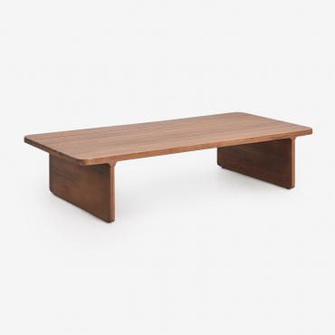 Mesa De Centro Para Jardín Rectangular 140x65 Cm En Madera De Acacia Noira Marrón Acacia - Sklum