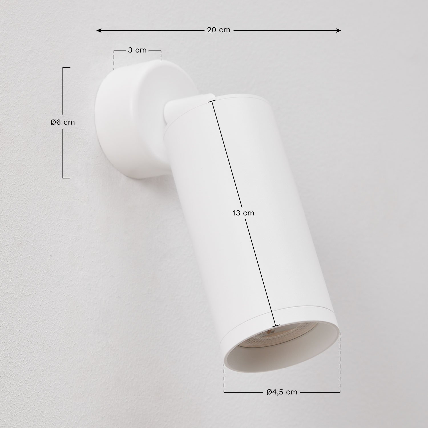 Aplique de pared en aluminio Walid, medidas