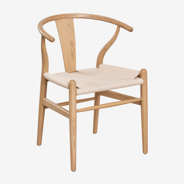 Pack De 4 Sillas De Comedor En Madera De Olmo Uish Edition Madera Natural - Sklum