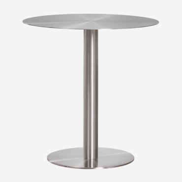 Mesa De Comedor Redonda En Acero Inoxidable Xiren Ø70 Cm - Sklum