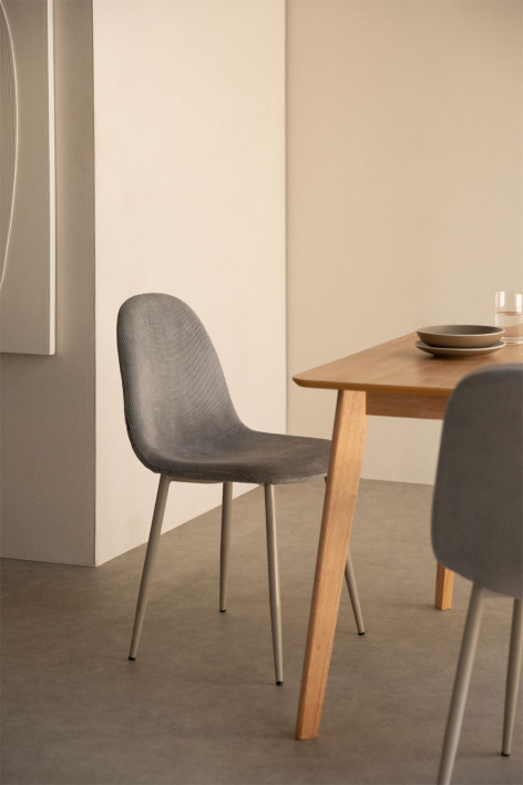 Silla de comedor tapizada Glamm - Gris Topo Claro
