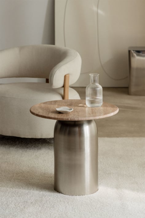 Mesa auxiliar redonda Ø40 cm Alliser - Gris Acero