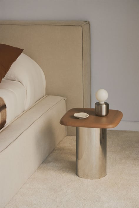 Mesita de noche cuadrada 40x40 cm Merieines - Madera Mango