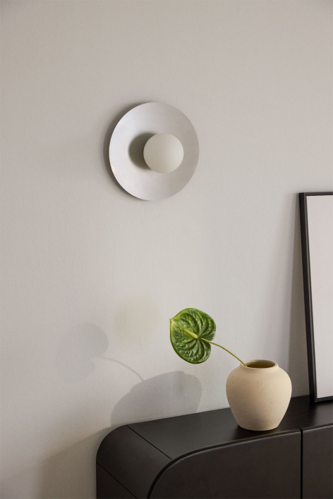 Aplique de pared en hierro y cristal Anine