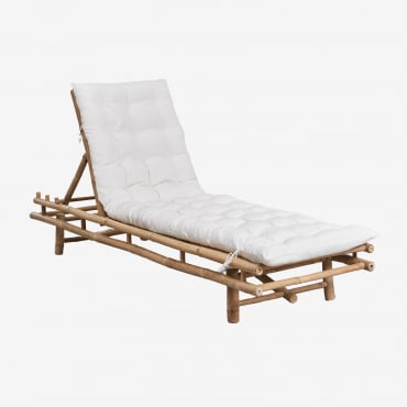 Pack De 2 Tumbonas En Bambú Gossy Bambú & Blanco Gardenia - Sklum