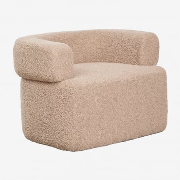 Pack De 2 Sillones Tapizados Neda Borreguito Marrón Latte - Sklum