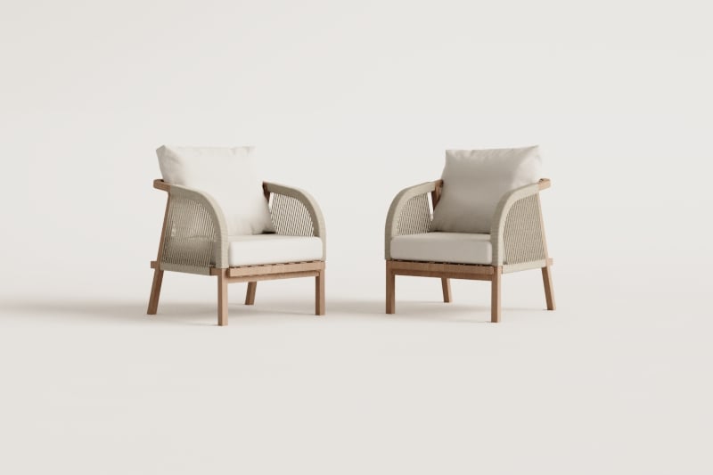 Pack de 2 sillones de jardín en madera de acacia Dubai