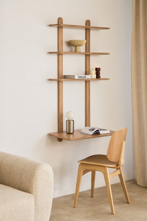 Escritorio con estantería en madera Veleta