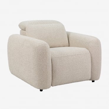 Pack De 2 Sillones Reclinables Eléctricos Tapizados Peggy Bouclé Beige - Sklum