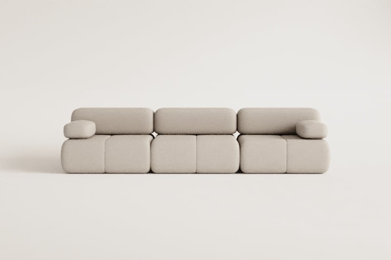 Sofá modular de 3 piezas en bouclé envasado al vacío Kendall 