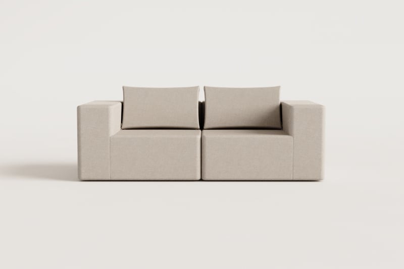 Sofá modular de 2 piezas en chenilla envasado al vacío Norridge