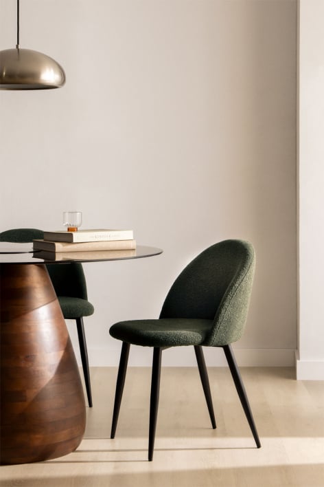 Silla de comedor en tela bouclé Kana