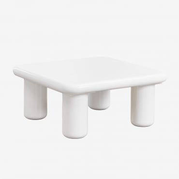 Mesa Auxiliar Cuadrada 80x80 Cm En Mdf Riverton Blanco Gardenia - Sklum