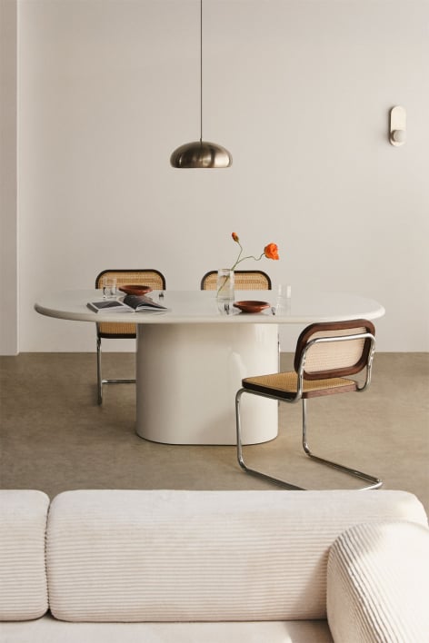 Mesa de comedor ovalada 200x105 cm en MDF Milford