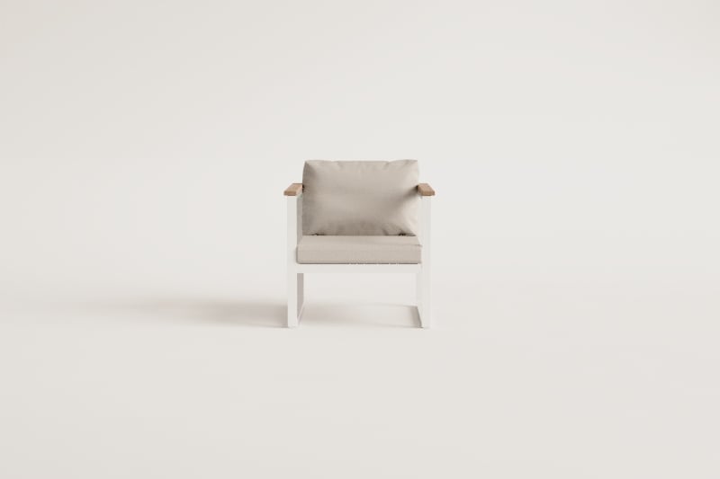 Sillón de jardín en aluminio y madera de acacia Lipov   