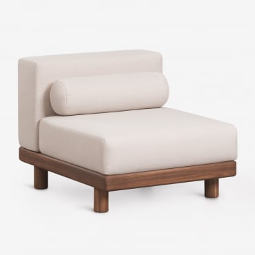 Módulo Central Para Sofá Modular De Jardín En Acacia Edrien Marrón Acacia - Sklum