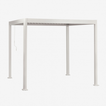 Pérgola Bioclimática De Aluminio Con Lamas Druvia Blanco Gardenia & 3x3 M - Sklum