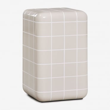 Pack De 2 Mesitas De Noche 30x30 Cm En Cemento Look Azulejo Eleonor Beige Tapioca - Sklum