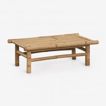 Mesa Auxiliar Para Jardín Rectangular 75x40 Cm En Bambú Isendra Bambú - Sklum