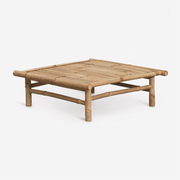 Mesa De Centro Para Jardín Cuadrada 75x75 Cm En Bambú Isendra Bambú - Sklum