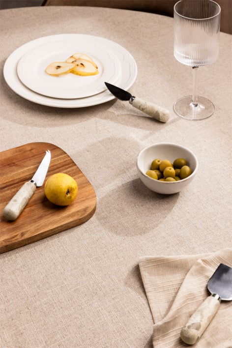 Set de 3 cubiertos para quesos en mármol y acero Calven