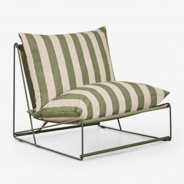 Módulo Central Para Sofá Modular De Jardín Amaro Beige Tapioca - Verde Oliva Intenso - Sklum