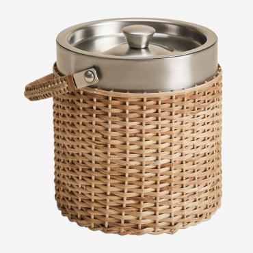 Cubitera En Acero Inoxidable Y Bambú Dakomi Natural - Sklum