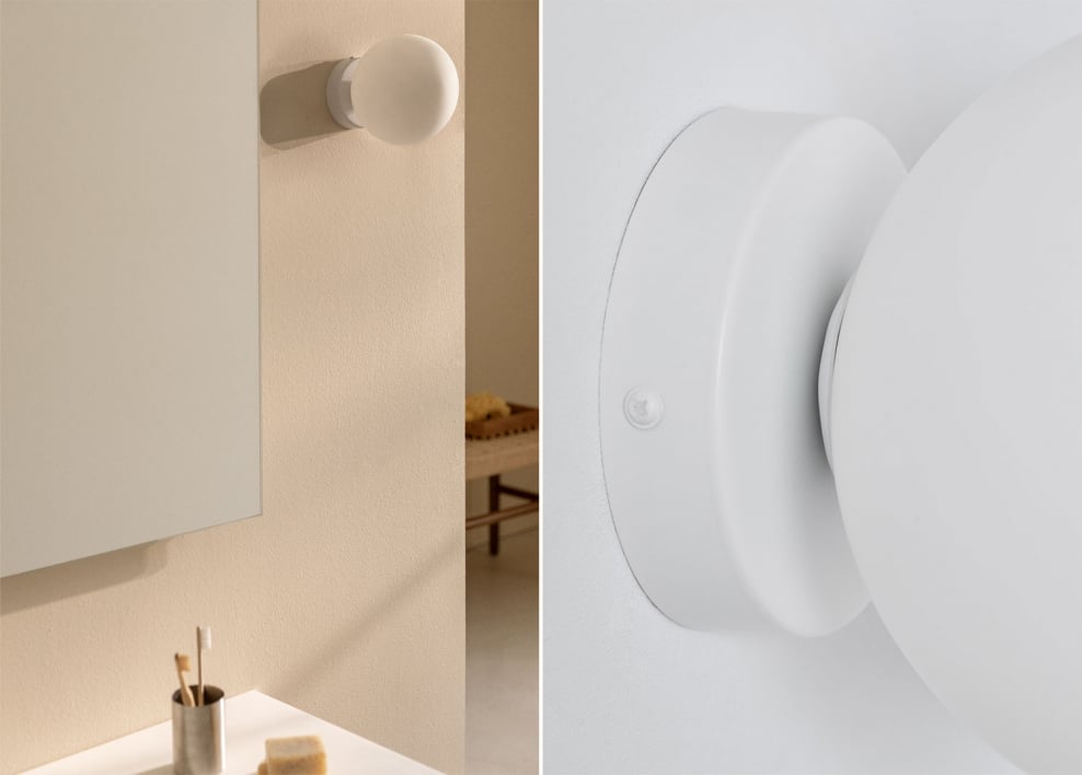 Aplique de pared para baño en acero inoxidable con bola de cristal Uvol Traditional