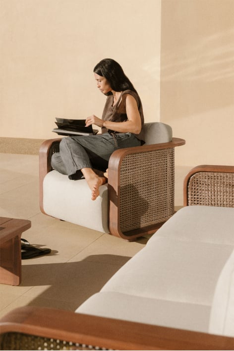 Sillón de jardín en madera de acacia Noira