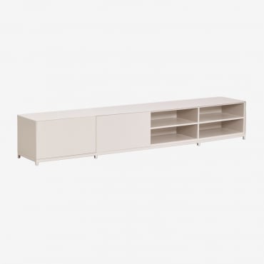Mueble Tv En Mdf Kivora Blanco Gardenia & ↔︎ 240 Cm - Sklum