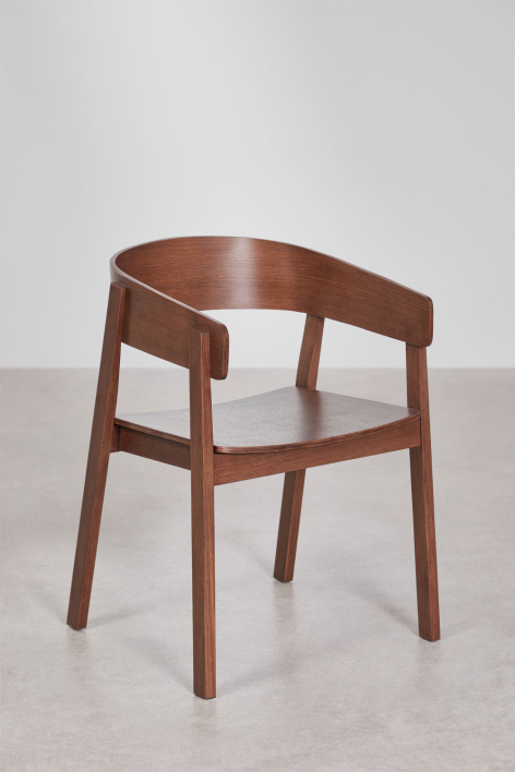 Pack de 2 sillas de comedor en madera Olsen - Madera Oscura
