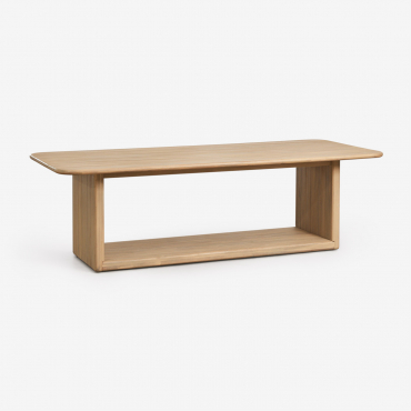 Mesa De Comedor Rectangular 265x120 Cm En Madera De Acacia Siena Marrón Acacia Claro - Sklum
