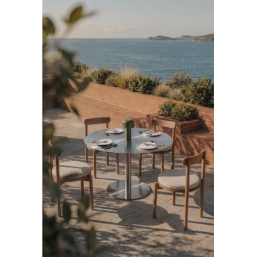 Mesa De Jardín Redonda En Acero Inoxidable Xiren Ø120 Cm - Sklum