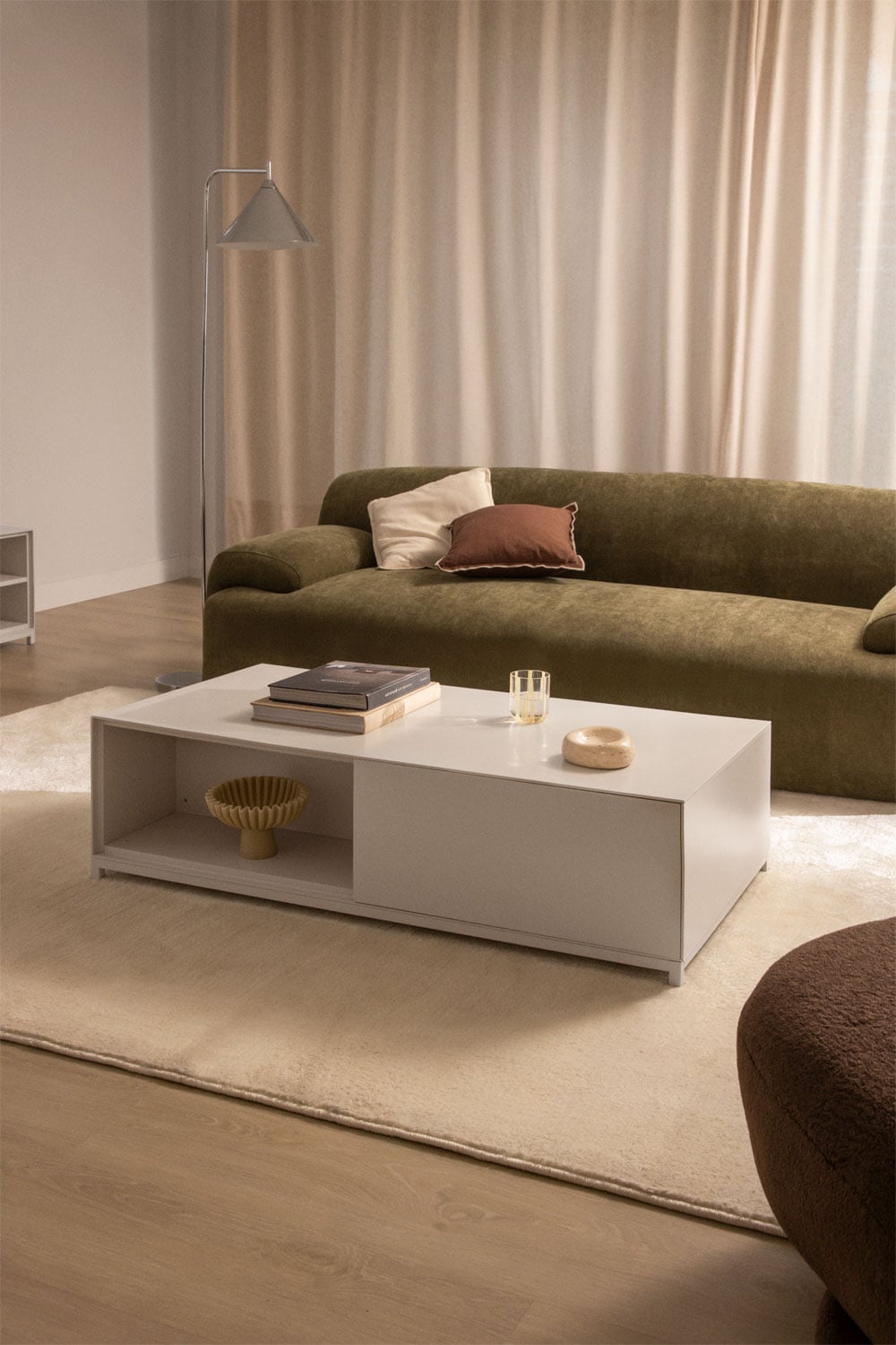 mesa centro baja blanca, mesa centro minimalista