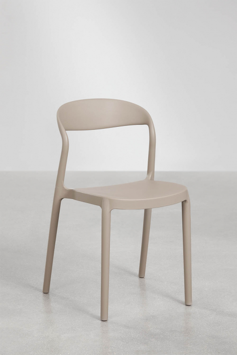 Silla de comedor apilable en polipropileno Brenza - Marrón Moka