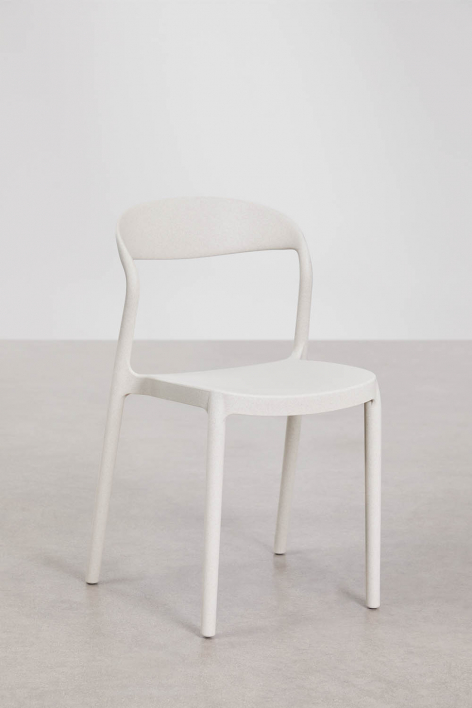 Silla de comedor apilable en polipropileno Brenza - Blanco Piedra